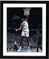 Evan Mobley Cleveland Cavaliers Autographed 16" x 20" White Jersey Dunk Spotlight Photograph