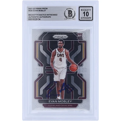Evan Mobley Cleveland Cavaliers Autographed 2021-22 Panini Prizm #325 Beckett Fanatics Witnessed Authenticated 10 Rookie Card