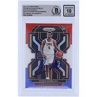Carte de recrue autographiée 2021-22 Panini Prizm rouge, blanc et bleu #325 Beckett Fanatics Witnessed Authenticated 10 Rookie Card par Evan Mobley Cleveland Cavaliers
