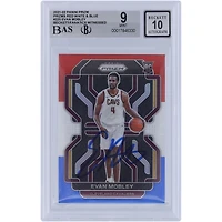 Carte de recrue autographiée 9/10 Panini Prizm rouge, blanc et bleu 2021-22 par Evan Mobley des Cleveland Cavaliers, Prizm n° 325, Beckett Fanatics, témoin