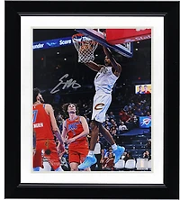 Evan Mobley Cleveland Cavaliers Autographed 8" x 10" White Jersey Dunking vs. Oklahoma Thunder Photograph