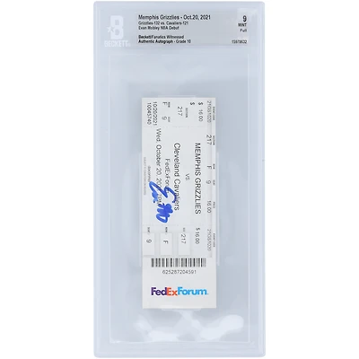 Evan Mobley Cleveland Cavaliers Autographed NBA Debut Ticket