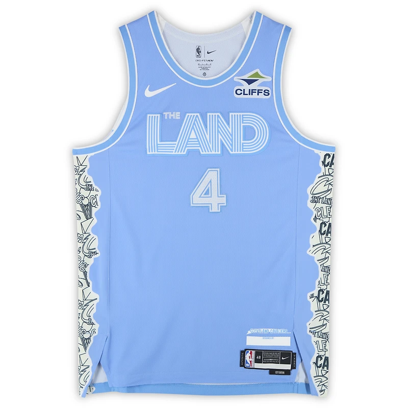 Maillot Nike bleu authentique 2024-25 City Edition signé Evan Mobley des Cleveland Cavaliers