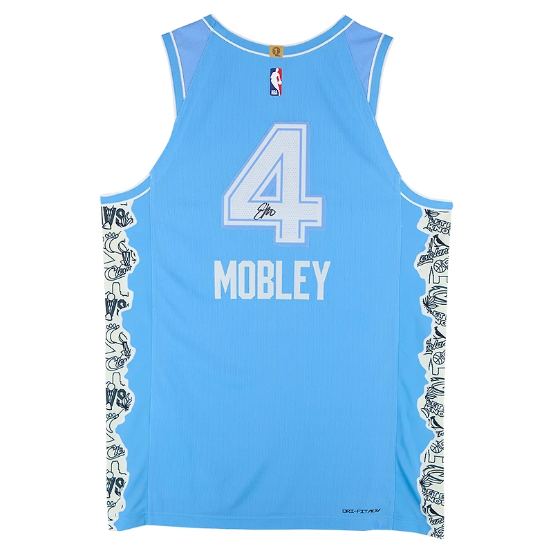 Maillot Nike bleu authentique 2024-25 City Edition signé Evan Mobley des Cleveland Cavaliers