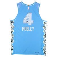 Maillot Nike bleu authentique 2024-25 City Edition signé Evan Mobley des Cleveland Cavaliers