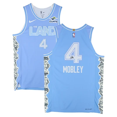 Maillot Nike bleu authentique 2024-25 City Edition signé Evan Mobley des Cleveland Cavaliers