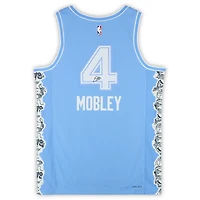 Maillot Swingman Nike bleu City Edition 2024-25 autographié par Evan Mobley des Cleveland Cavaliers