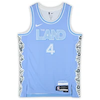 Maillot Swingman Nike bleu City Edition 2024-25 autographié par Evan Mobley des Cleveland Cavaliers