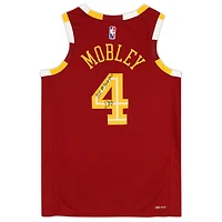 Maillot Nike Swingman Mixtape 2021-22 rouge autographié par Evan Mobley des Cleveland Cavaliers avec inscription « #3 Draft Pick »