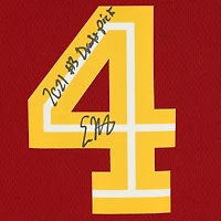 Maillot Nike Swingman Mixtape 2021-22 rouge autographié par Evan Mobley des Cleveland Cavaliers avec inscription « #3 Draft Pick »