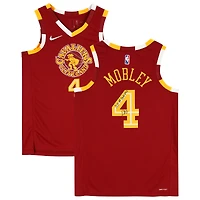 Maillot Nike Swingman Mixtape 2021-22 rouge autographié par Evan Mobley des Cleveland Cavaliers avec inscription « #3 Draft Pick »