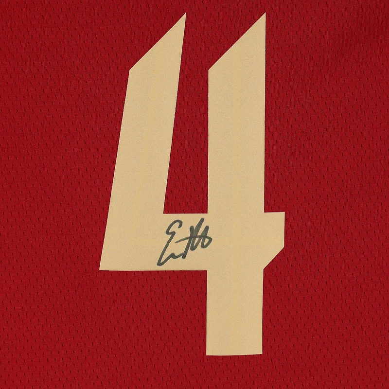 Maillot Nike Icon Swingman rouge 2022-2023 autographié par Evan Mobley des Cleveland Cavaliers