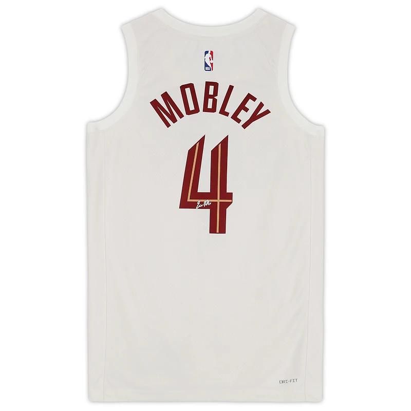 Maillot Swingman Nike blanc autographié par Evan Mobley des Cleveland Cavaliers 2022-2023
