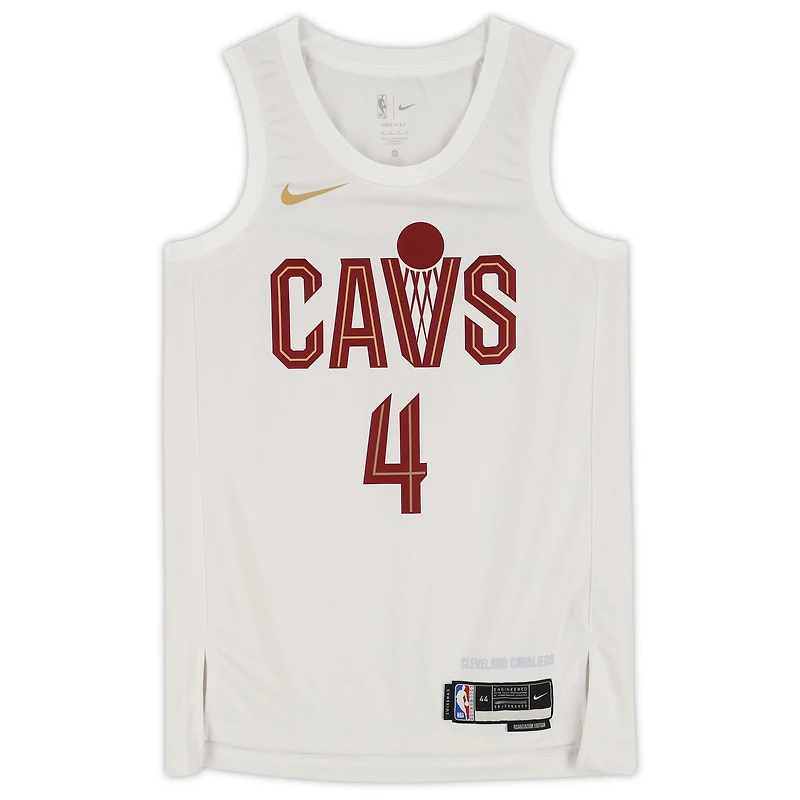 Maillot Swingman Nike blanc autographié par Evan Mobley des Cleveland Cavaliers 2022-2023