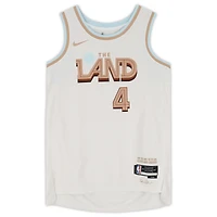 Maillot Swingman Nike City Edition 2022-23 blanc dédicacé par Evan Mobley des Cleveland Cavaliers avec inscription « Let Em Know »