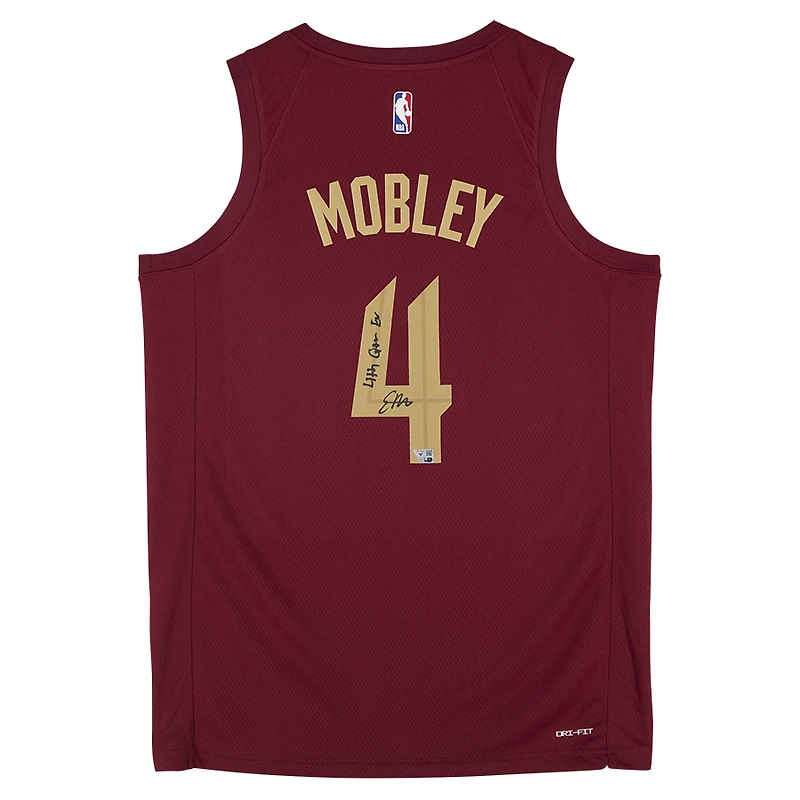 Evan Mobley Cleveland Cavaliers Autographed Red Nike 2022-23 Icon Edition Swingman Jersey with "4th Quarter EV' Inscription