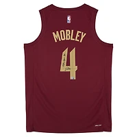 Evan Mobley Cleveland Cavaliers Autographed Red Nike 2022-23 Icon Edition Swingman Jersey with "4th Quarter EV' Inscription