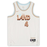 Maillot Swingman Nike City Edition 2022-23 blanc dédicacé par Evan Mobley des Cleveland Cavaliers