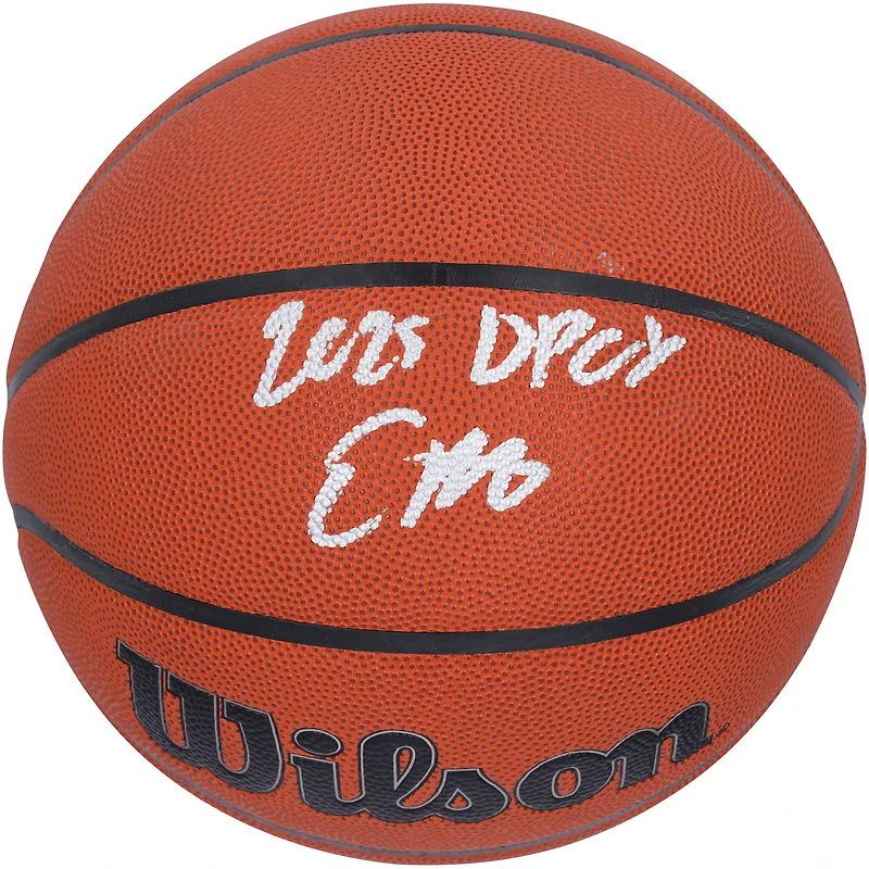 Ballon de basket-ball Wilson Authentic Series intérieur/extérieur autographié par Evan Mobley des Cleveland Cavaliers avec inscription « 2025 DPOY »