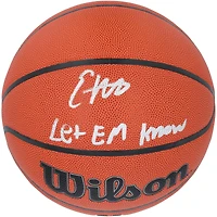 Ballon de basket-ball d'intérieur/extérieur Wilson Authentic Series autographié par Evan Mobley des Cleveland Cavaliers avec inscription « Let Em Know »
