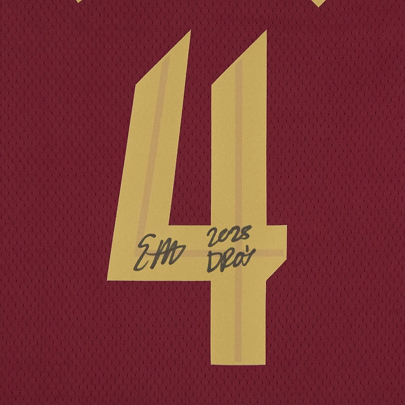 Evan Mobley Cleveland Cavaliers Autographed Wine Nike Icon Edition Swingman Jersey with "2025 DPOY" Inscription