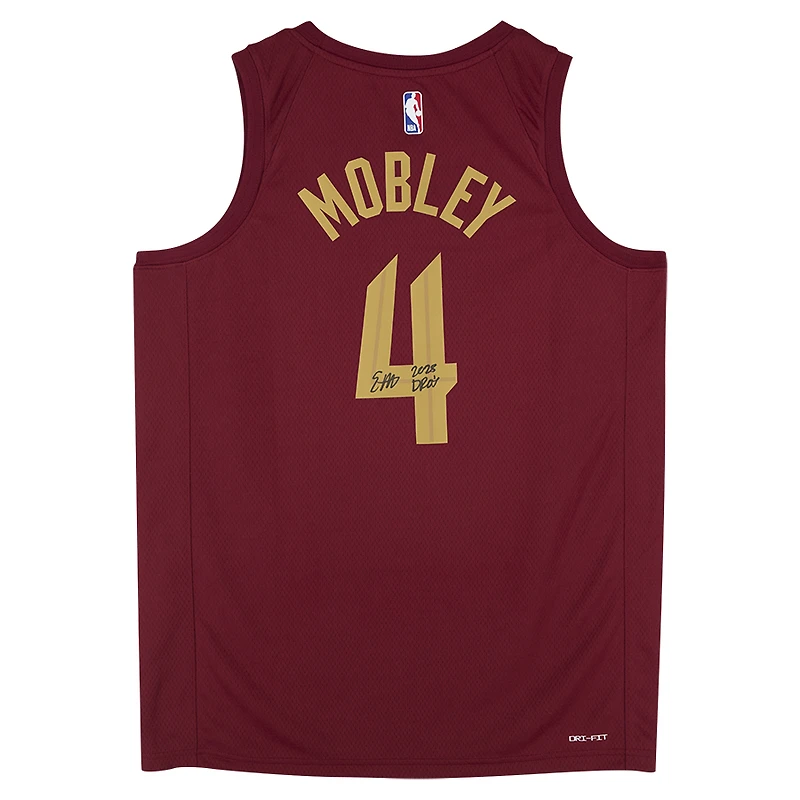 Evan Mobley Cleveland Cavaliers Autographed Wine Nike Icon Edition Swingman Jersey with "2025 DPOY" Inscription
