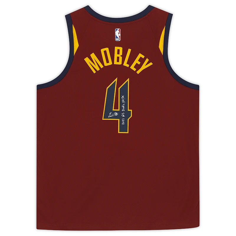 Maillot Nike Swingman dédicacé par Evan Mobley des Cleveland Cavaliers avec inscription « 2021 #3 Pick »