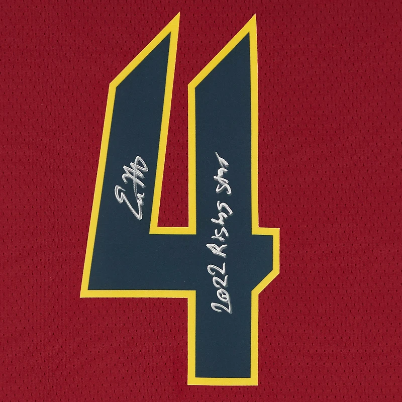 Maillot Nike Icon Swingman autographié par Evan Mobley Wine des Cleveland Cavaliers avec l'inscription « 2022 Rising Star »