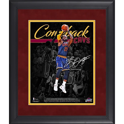 LeBron James Cleveland Cavaliers Framed 11" x 14" NBA Playoffs Largest Halftime Comeback Spotlight - Facsimile Signature
