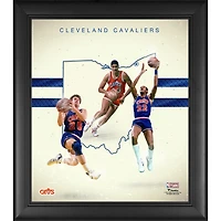 Mark Price Brad Daugherty et Larry Nance Cleveland Cavaliers Encadré 15" x 17" Années 1990 Franchise Hardwood Classics Foundations Collage