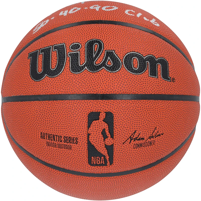 Ballon de basket-ball d'intérieur/extérieur Wilson Authentic Series autographié par Mark Price des Cleveland Cavaliers avec inscription « 50-40-90 Club »