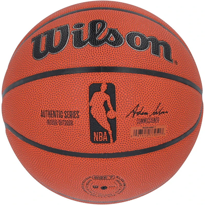 Ballon de basket-ball d'intérieur/extérieur Wilson Authentic Series autographié par Mark Price des Cleveland Cavaliers avec inscription « 50-40-90 Club »