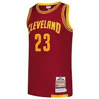 Men's Mitchell & Ness LeBron James Wine Cleveland Cavaliers Hardwood Classics 2015/16 Authentic Jersey