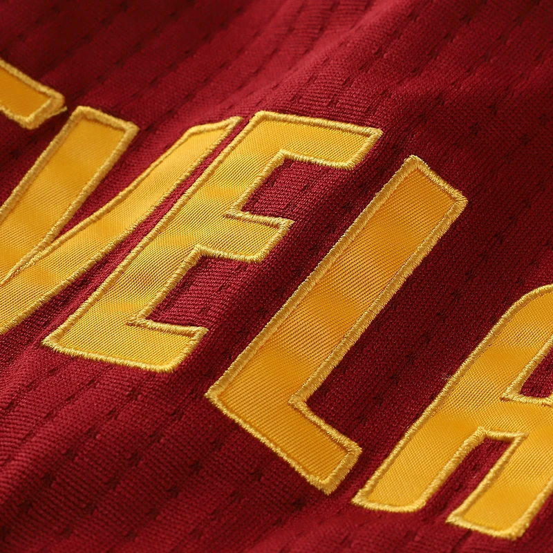 Maillot authentique Mitchell & Ness LeBron James Wine Cleveland Cavaliers Hardwood Classics 2015/16 pour homme