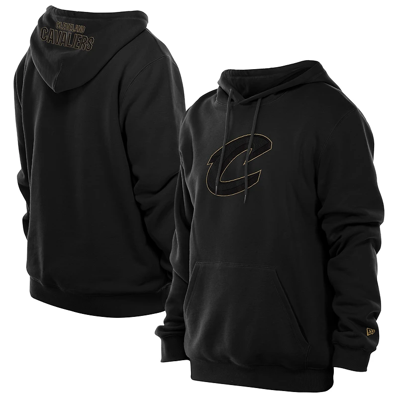 Men's New Era  Black Cleveland Cavaliers Tonal Color Pop Premium Pullover Hoodie