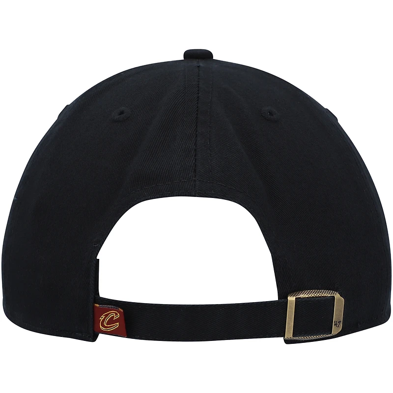 Men's '47 Black Cleveland Cavaliers Alternate Logo Clean Up Adjustable Hat