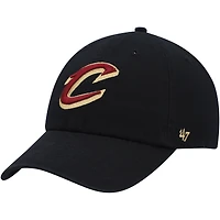 Men's '47  Black Cleveland Cavaliers Core Logo Clean Up Adjustable Hat