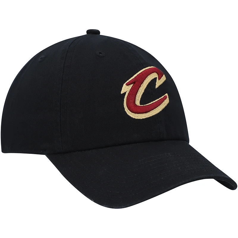 Men's '47 Black Cleveland Cavaliers Core Logo Clean Up Adjustable Hat