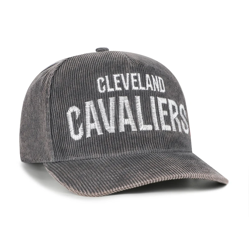 Chapeau à capuche ajustable Cleveland Cavaliers Reclaim Snow Wash en velours côtelé anthracite pour homme