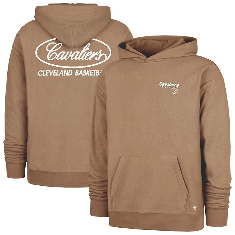 Men's '47 Khaki Cleveland Cavaliers Triple Double Foundation Premium Hoodie Sweatshirt