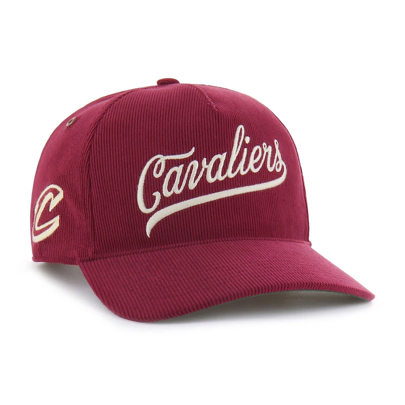 Casquette ajustable en velours côtelé décontracté Golden Age des Cleveland Cavaliers, modèle 47, couleur vin, pour homme