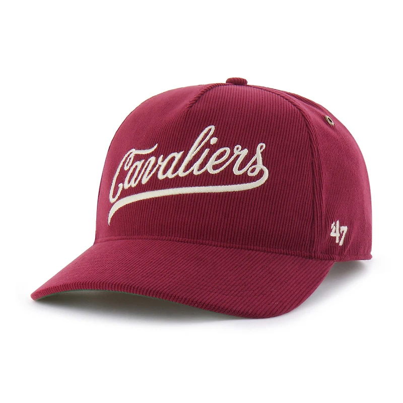 Casquette ajustable en velours côtelé décontracté Golden Age des Cleveland Cavaliers, modèle 47, couleur vin, pour homme