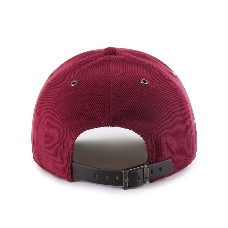 Casquette ajustable en velours côtelé décontracté Golden Age des Cleveland Cavaliers, modèle 47, couleur vin, pour homme