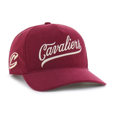 Casquette ajustable en velours côtelé décontracté Golden Age des Cleveland Cavaliers, modèle 47, couleur vin, pour homme