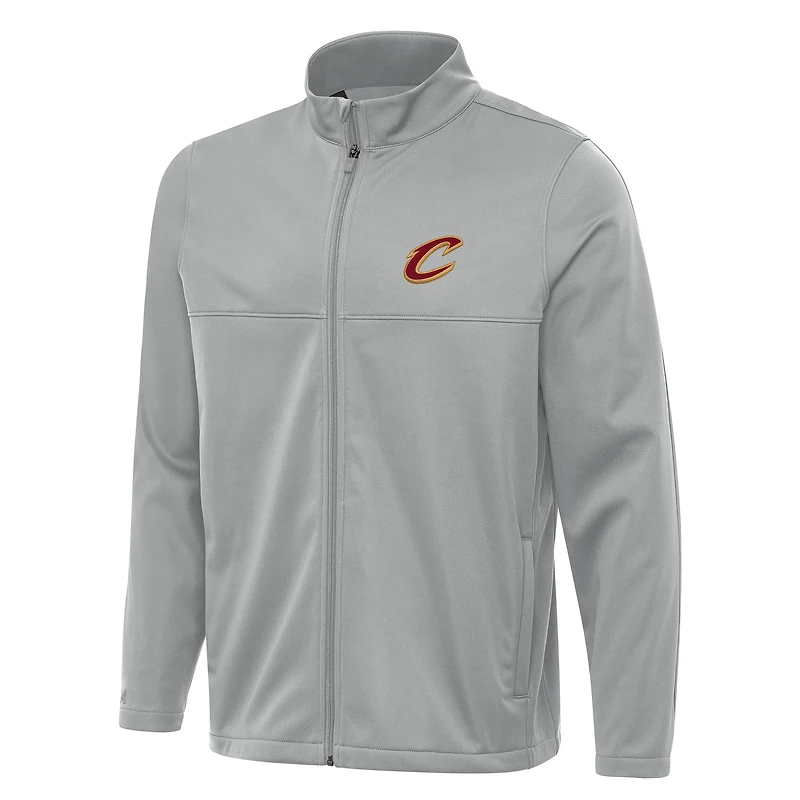 Veste de golf à fermeture éclair intégrale Cleveland Cavaliers Links 2 pour homme, gris Antigua