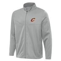 Veste de golf à fermeture éclair intégrale Cleveland Cavaliers Links 2 pour homme, gris Antigua