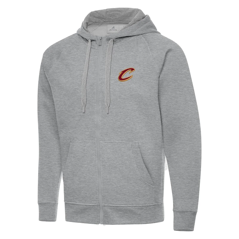Veste à capuche zippée complète Antigua Heather Grey Cleveland Cavaliers Big & Tall Victory pour homme