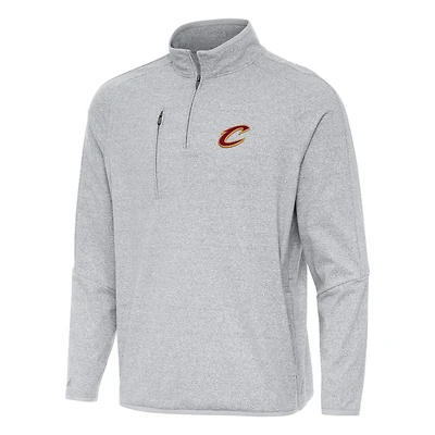 Sweat-shirt à capuche tri-blend gris chiné Antigua pour homme, Cleveland Cavaliers Certain Quarter-Zip