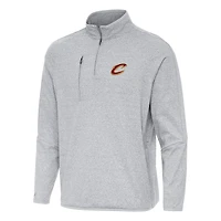 Sweat-shirt à capuche tri-blend gris chiné Antigua pour homme, Cleveland Cavaliers Certain Quarter-Zip