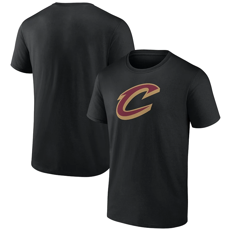 T-shirt noir pour homme avec logo principal des Cleveland Cavaliers
